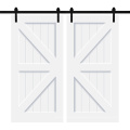 Graphic Design House MDF Board K Interior Sliding Barn Door with Hardware American Style Country White Closet Doors